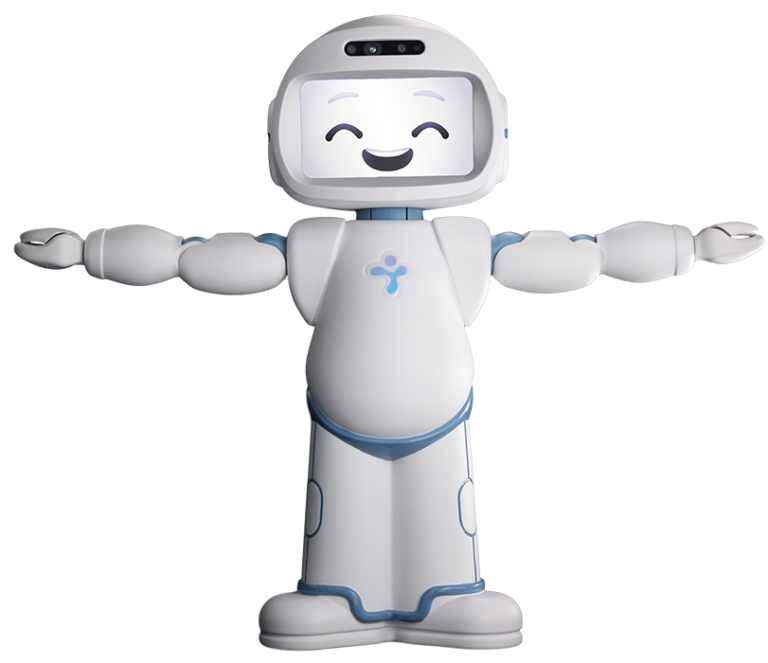 QTrobot-armswide-lightface-robot named Daro