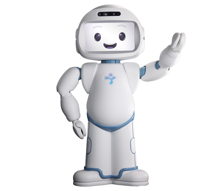 Qtrobot-arm-up-happy-Robot named Daro